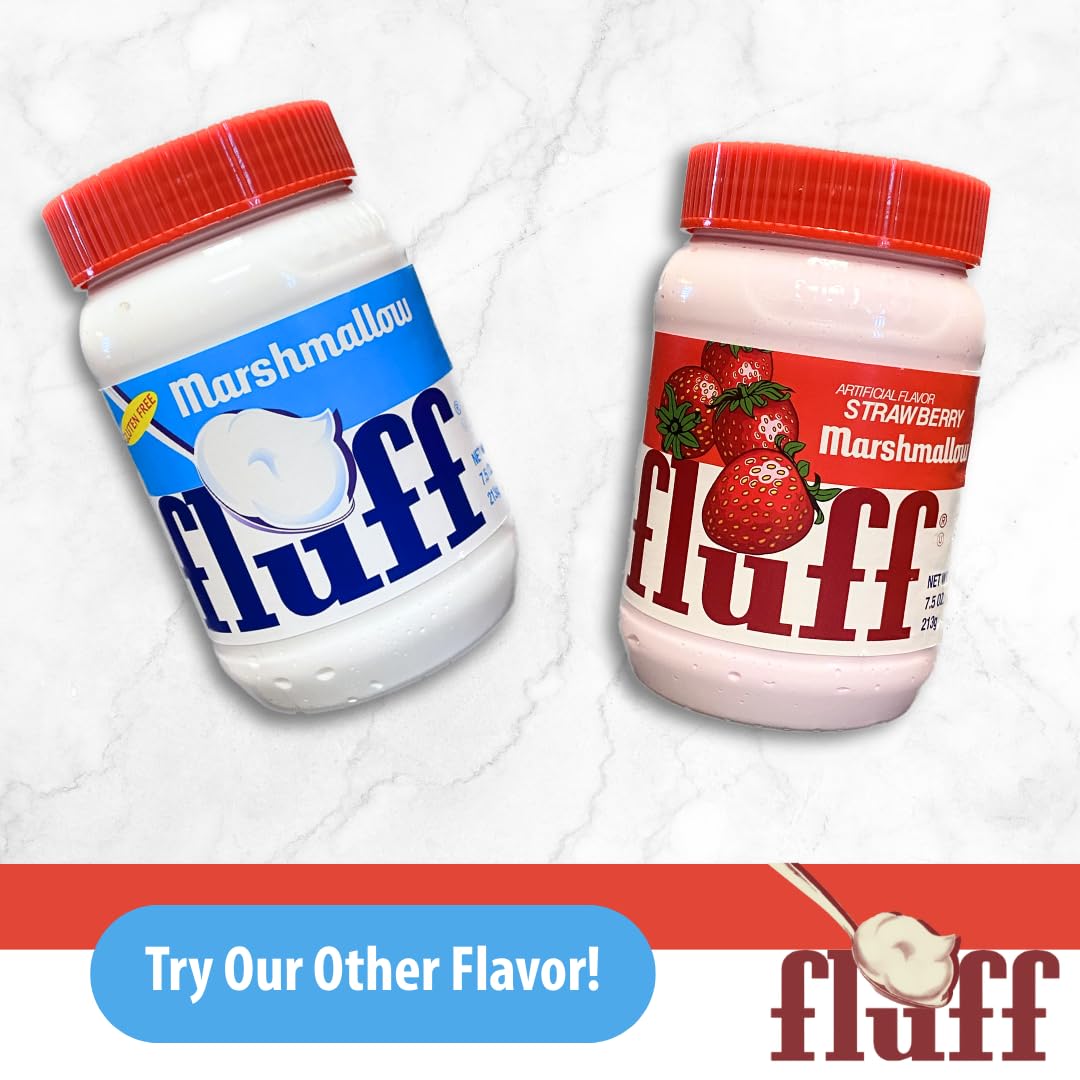 Marshmallow Fluff Strawberry Spread dessert topping swirled on pastries