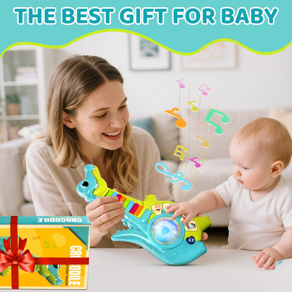 Marstone crocodile guitar mode switch offers playful learning through tunes and quizzes