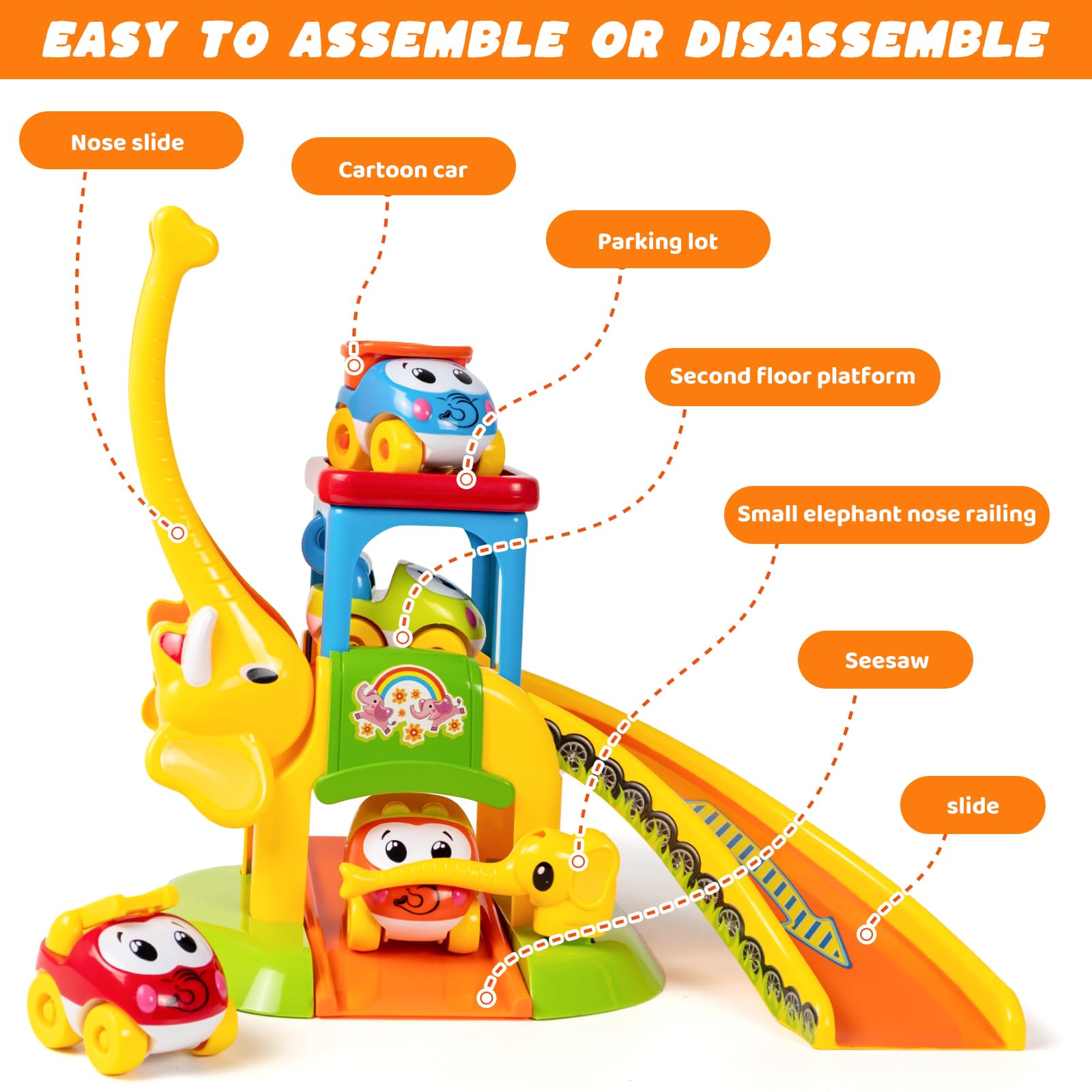 Marstone elephant slide safety design uses BPA-free materials for durable fun.
