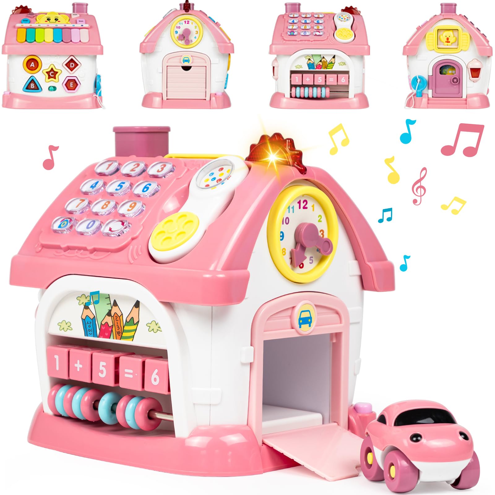 Marstone hexagon playhouse for toddlers showing learning shapes and letters.