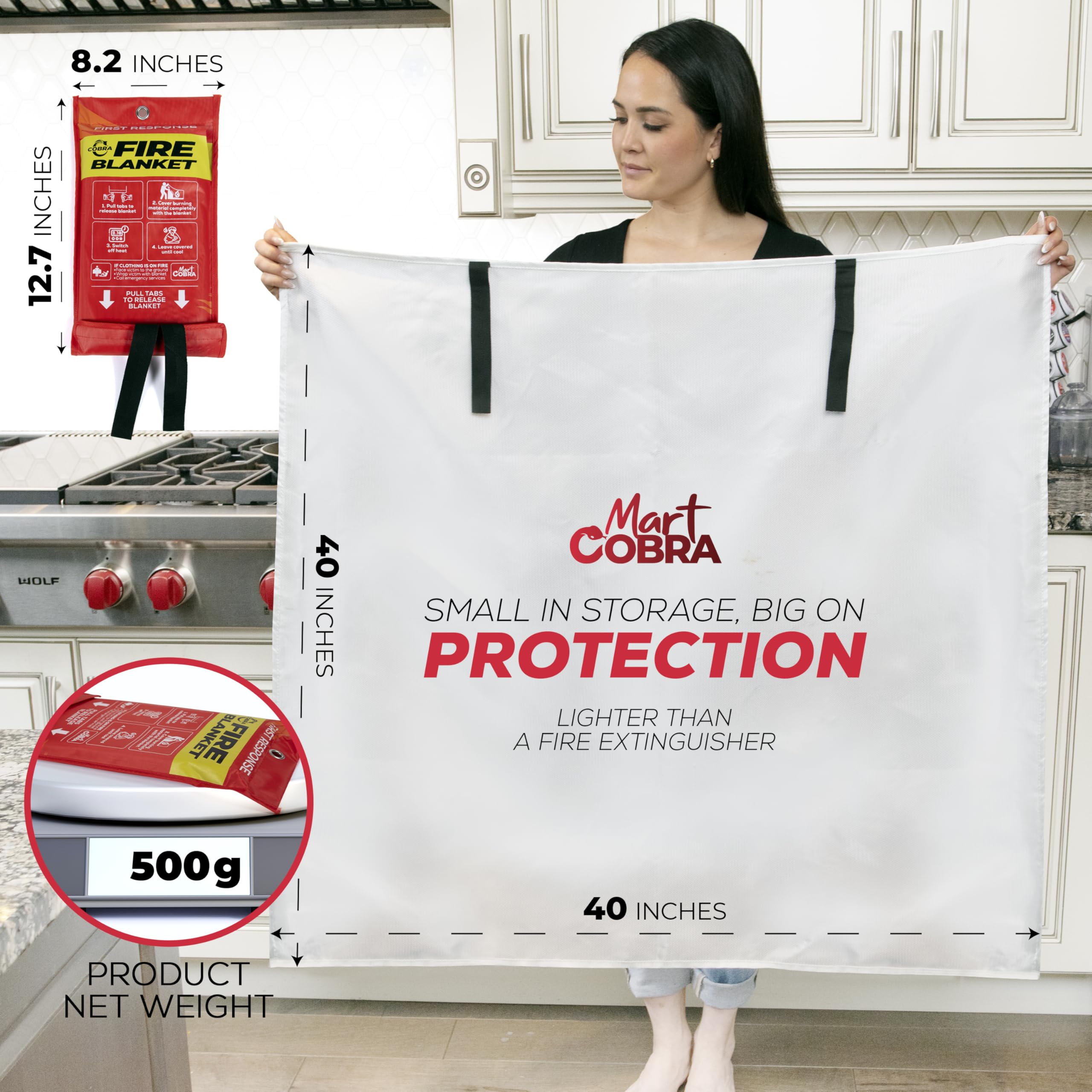 Electrical fire scenario demonstrates heat-resistant coverage with Mart Cobra blanket.