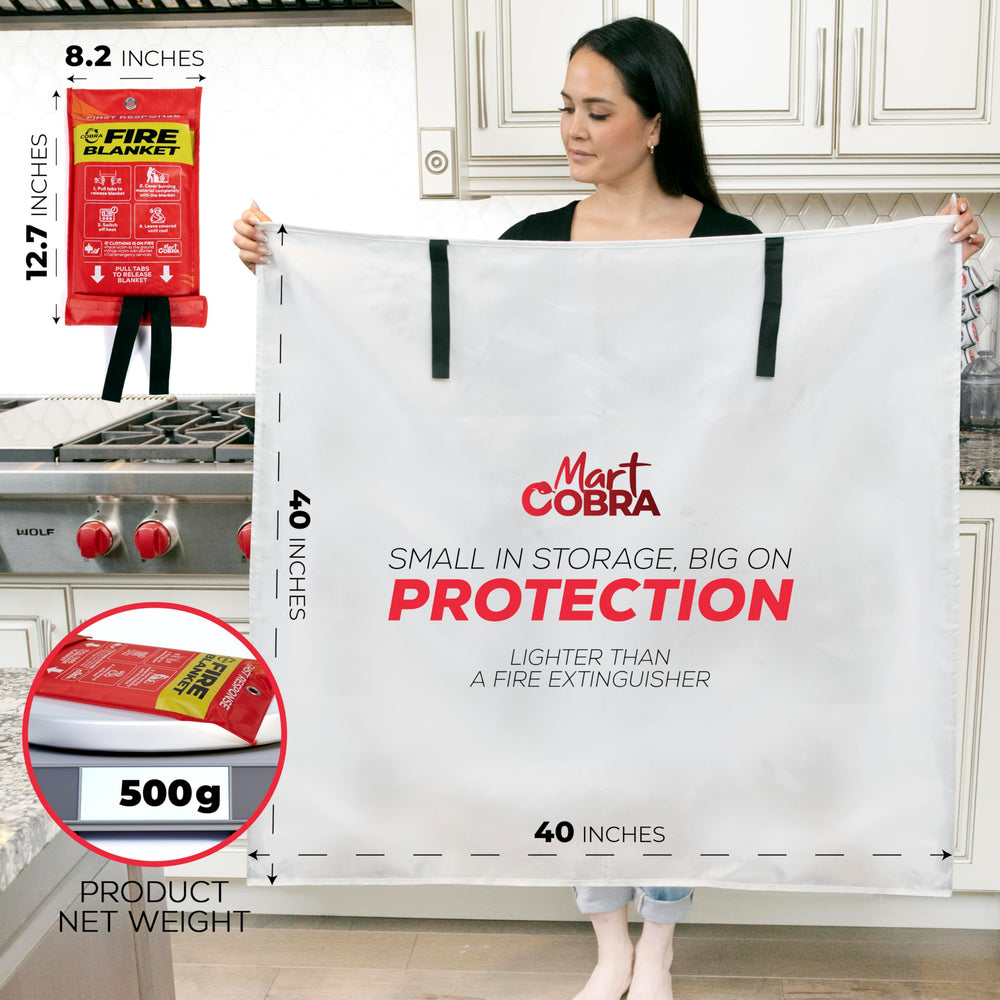 Electrical fire scenario demonstrates heat-resistant coverage with Mart Cobra blanket.