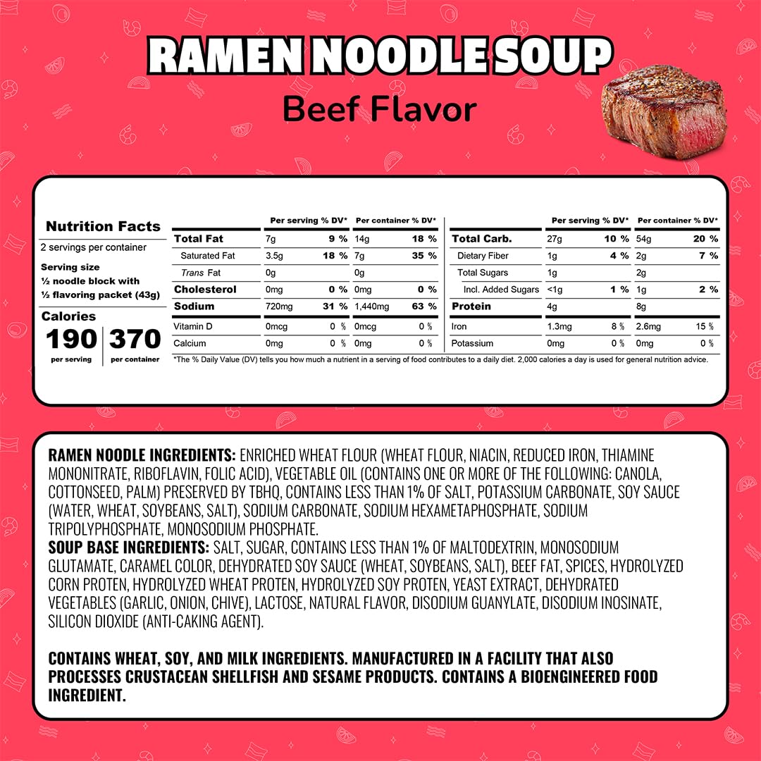 Maruchan Beef Ramen packaging and packet, ready for pantry storage.