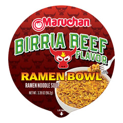 Maruchan Birria Beef Ramen Bowl toppings ready, customize to taste.