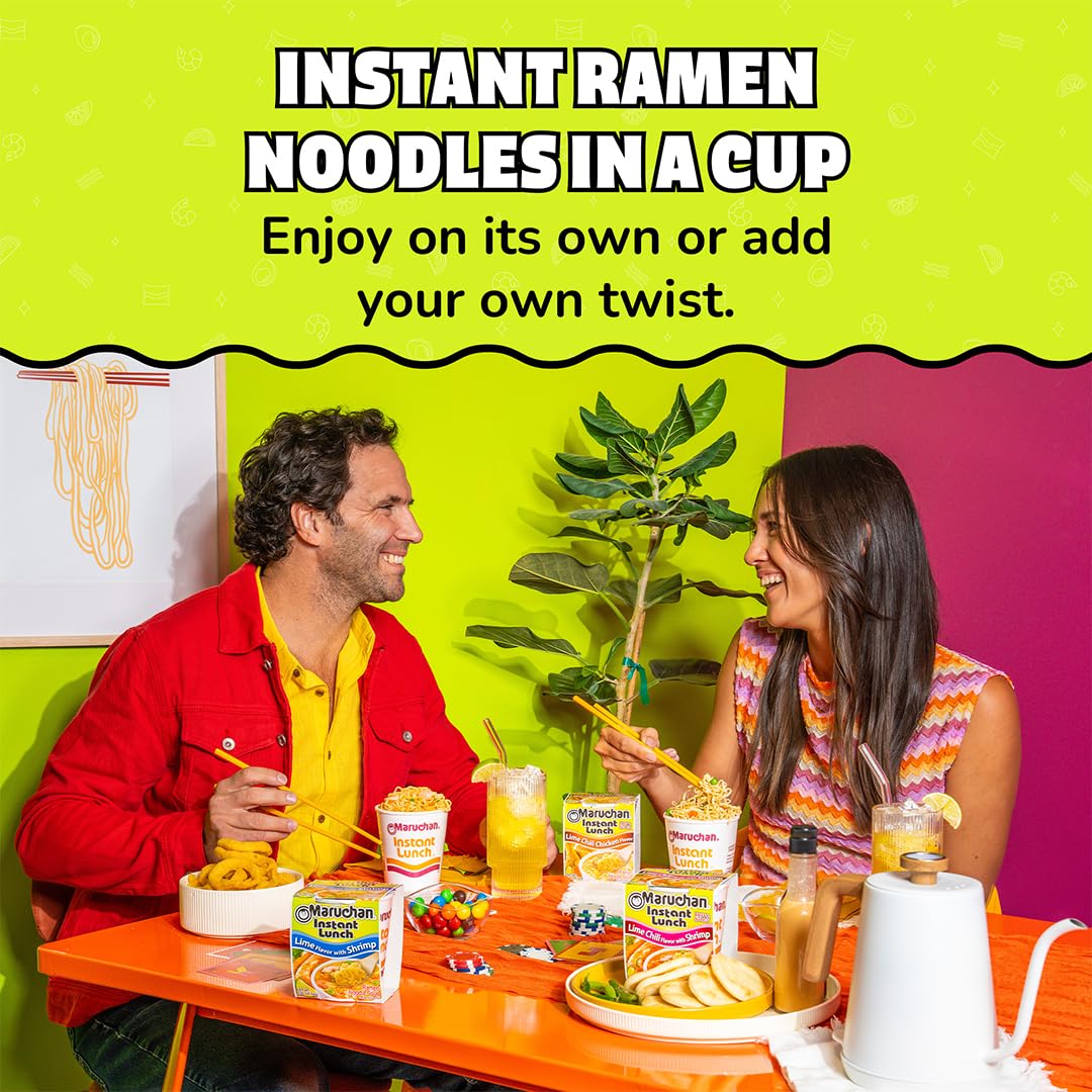 Students savor Maruchan Instant Lunch on campus for a fast, satisfying break.