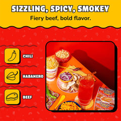 Hot water fill line shown for Maruchan Instant Lunch beef flavor.