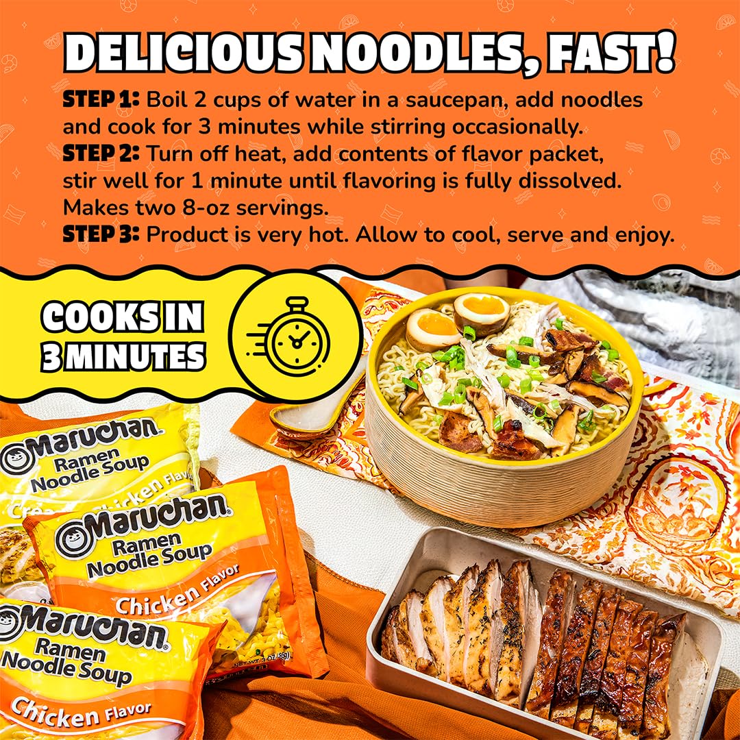 Maruchan Ramen Chicken variety-pack shows options for pantry variety