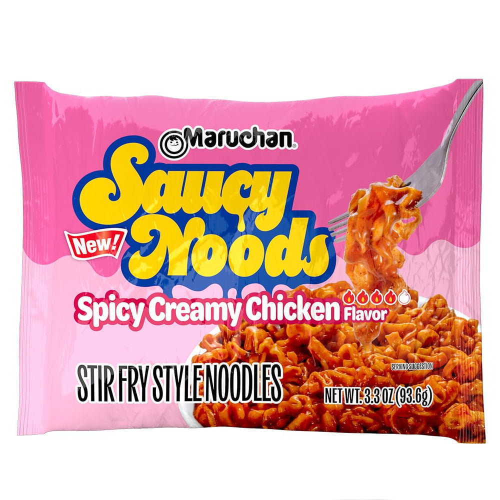 Maruchan Saucy Noods stir-fry action with bold Korean-inspired sauce.