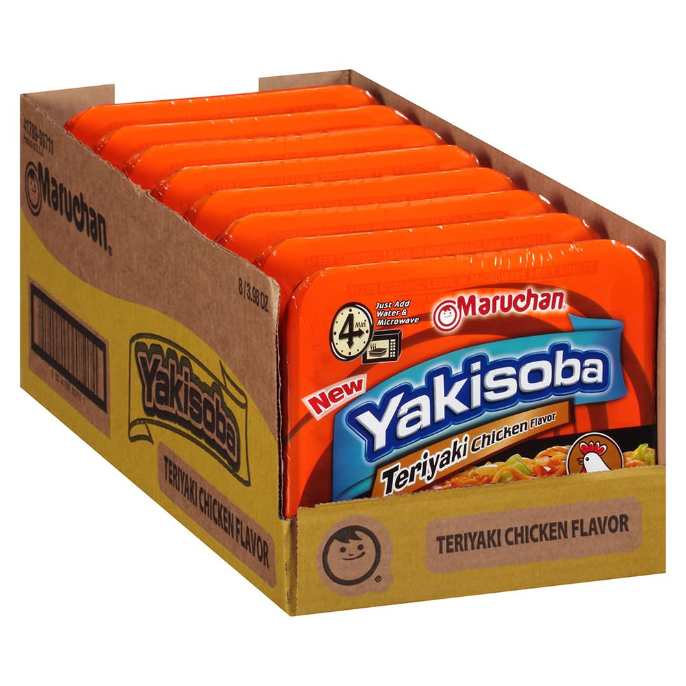 Maruchan Yakisoba Teriyaki Chicken pack front; convenient meal option for busy days