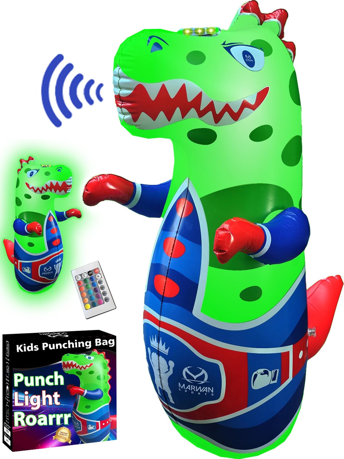 Marwan Sports Punch dinosaur 47in inflatable bop bag ready for active play