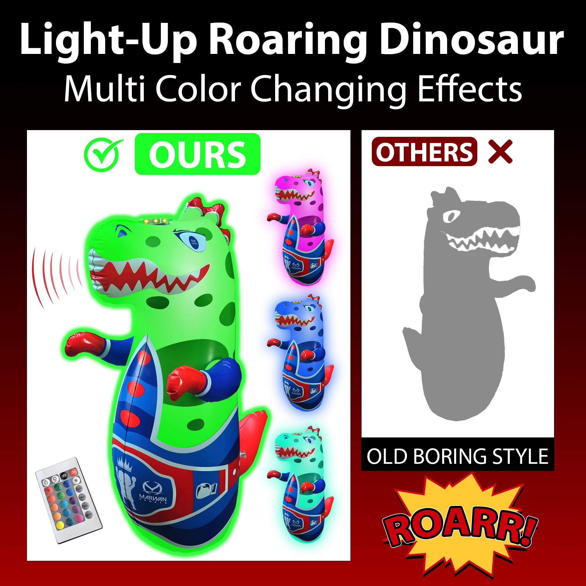 Gift-ready Marwan Sports Punch dinosaur punching bag