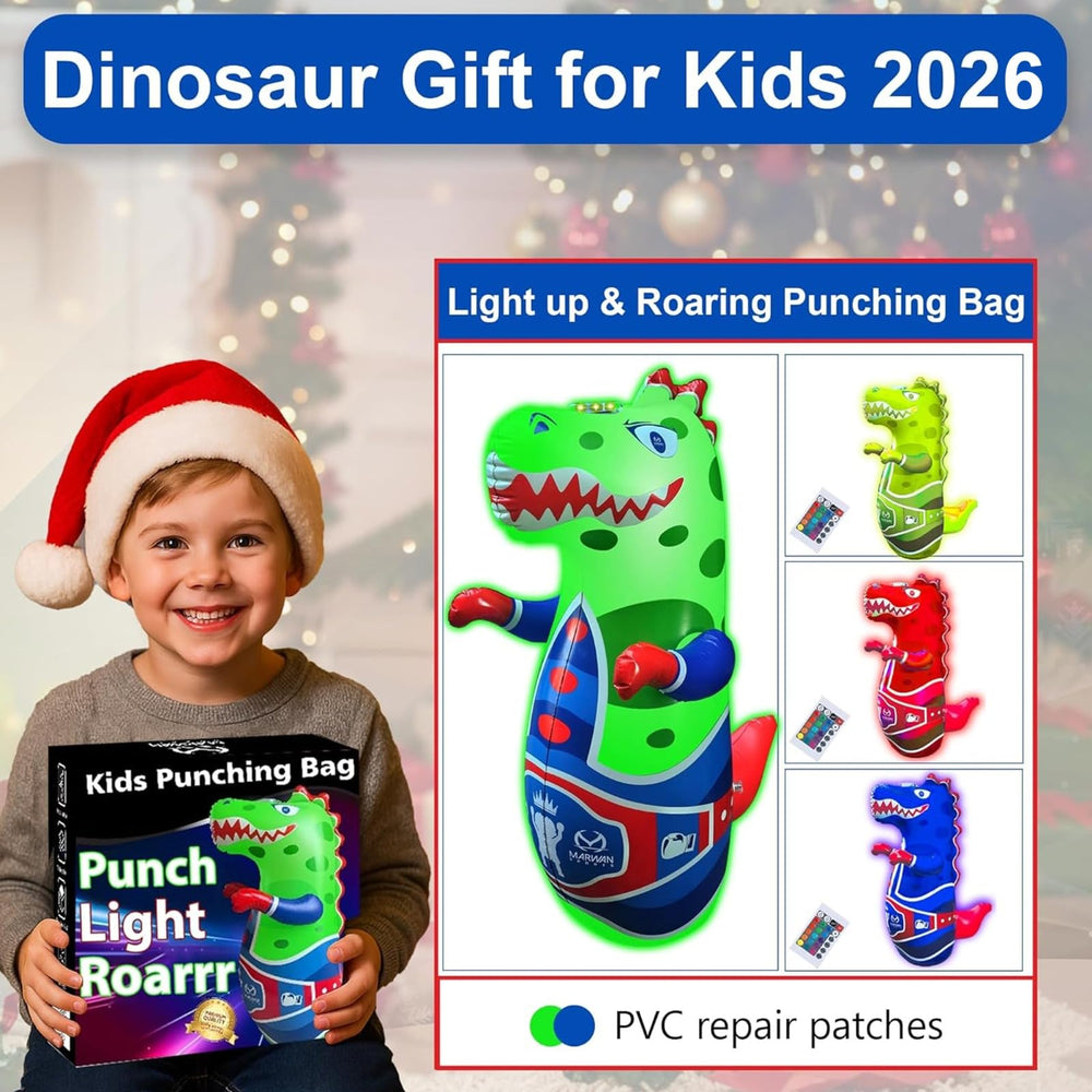 Child punches dinosaur on Marwan Sports Punch for dynamic play