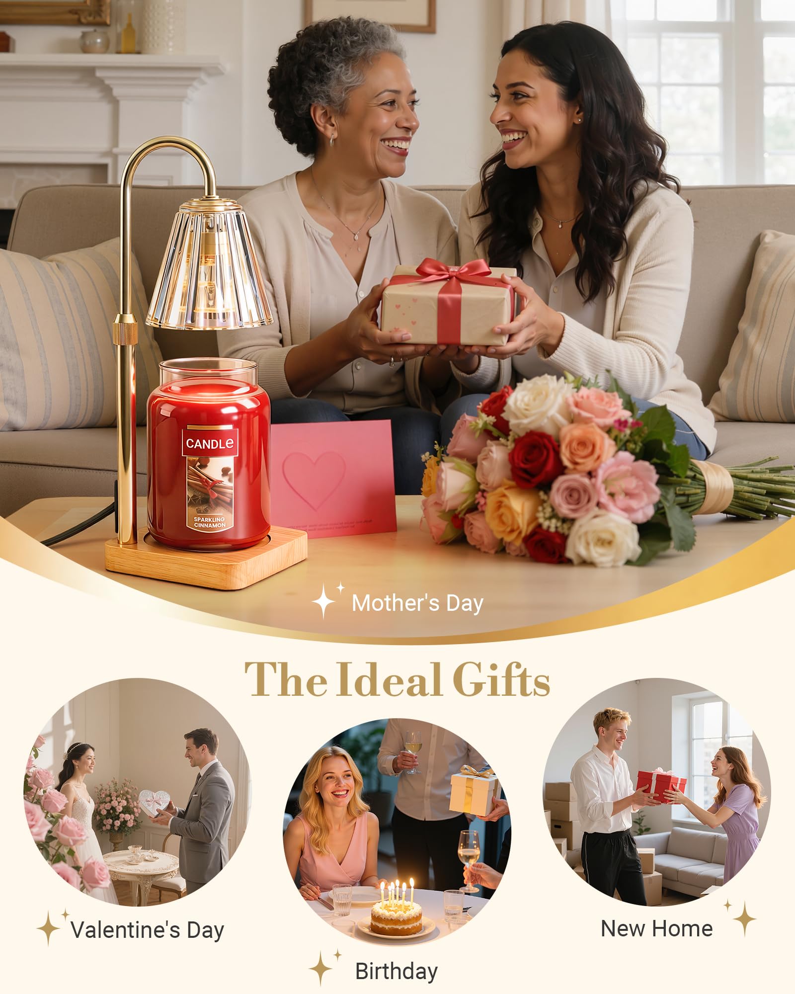 Marycele candle warmer lamp timer enables safe, scheduled use.