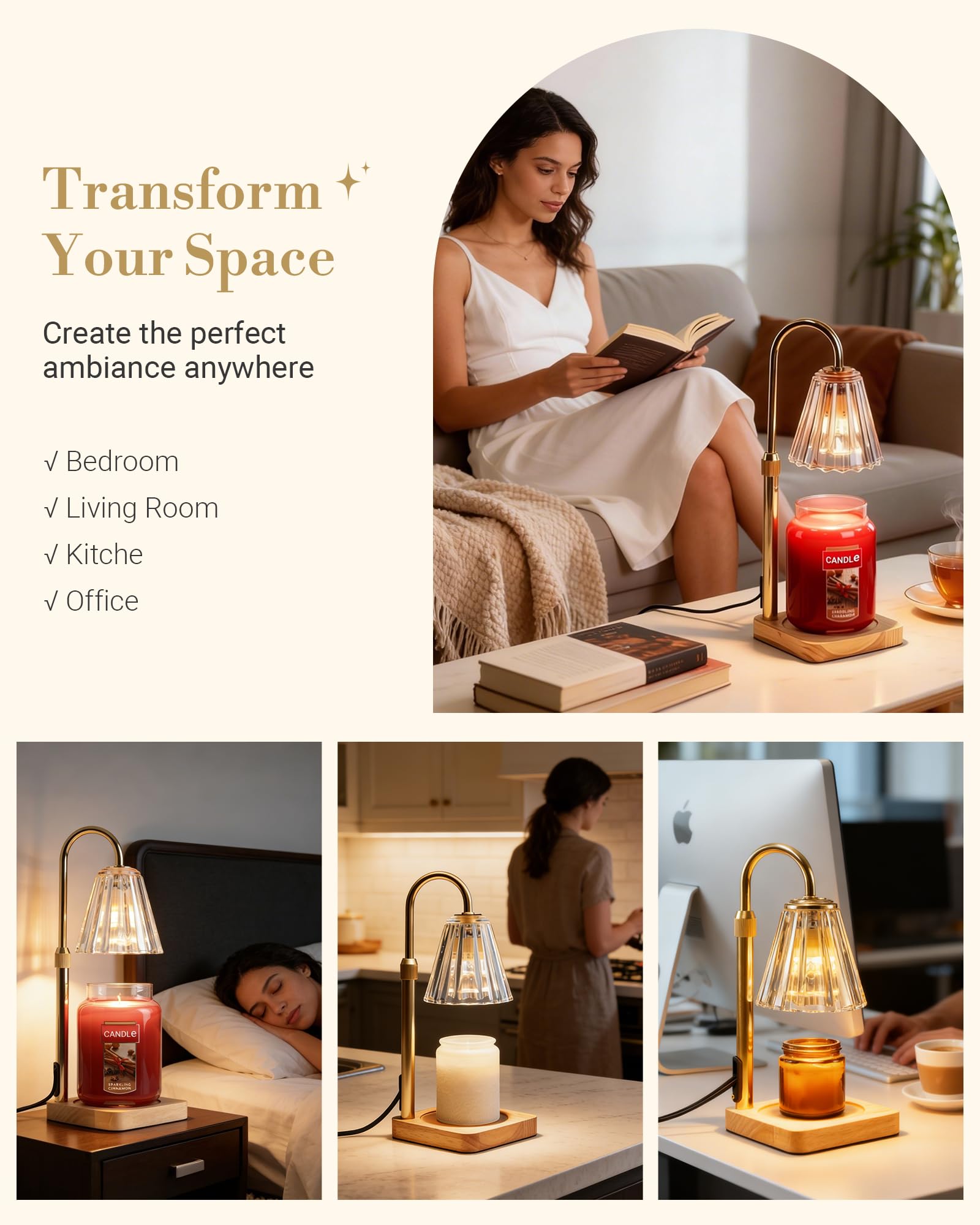 Marycele candle warmer lamp includes two bulbs for immediate setup.