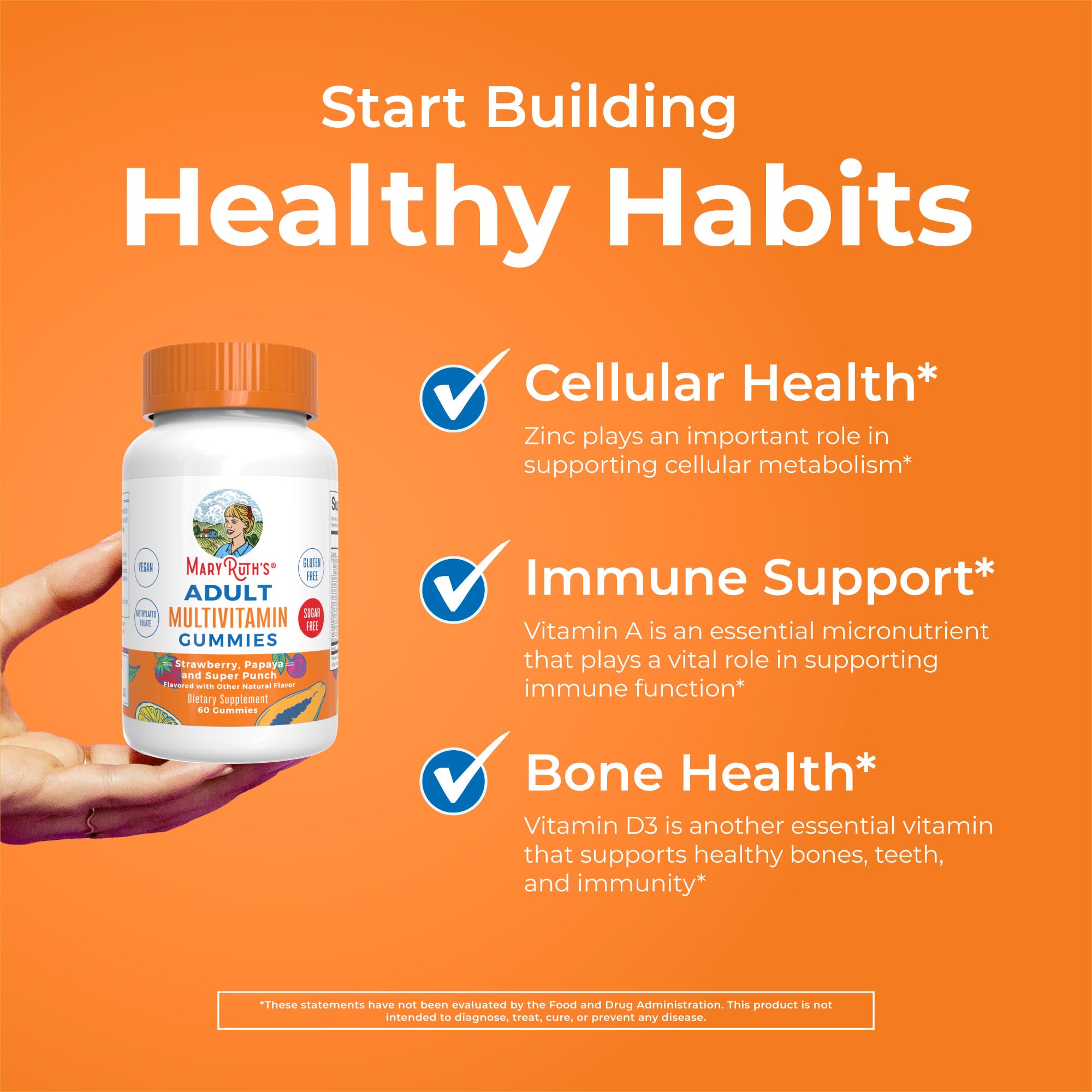 MaryRuth's vitamin D3 and B vitamins blend highlighted in bottle