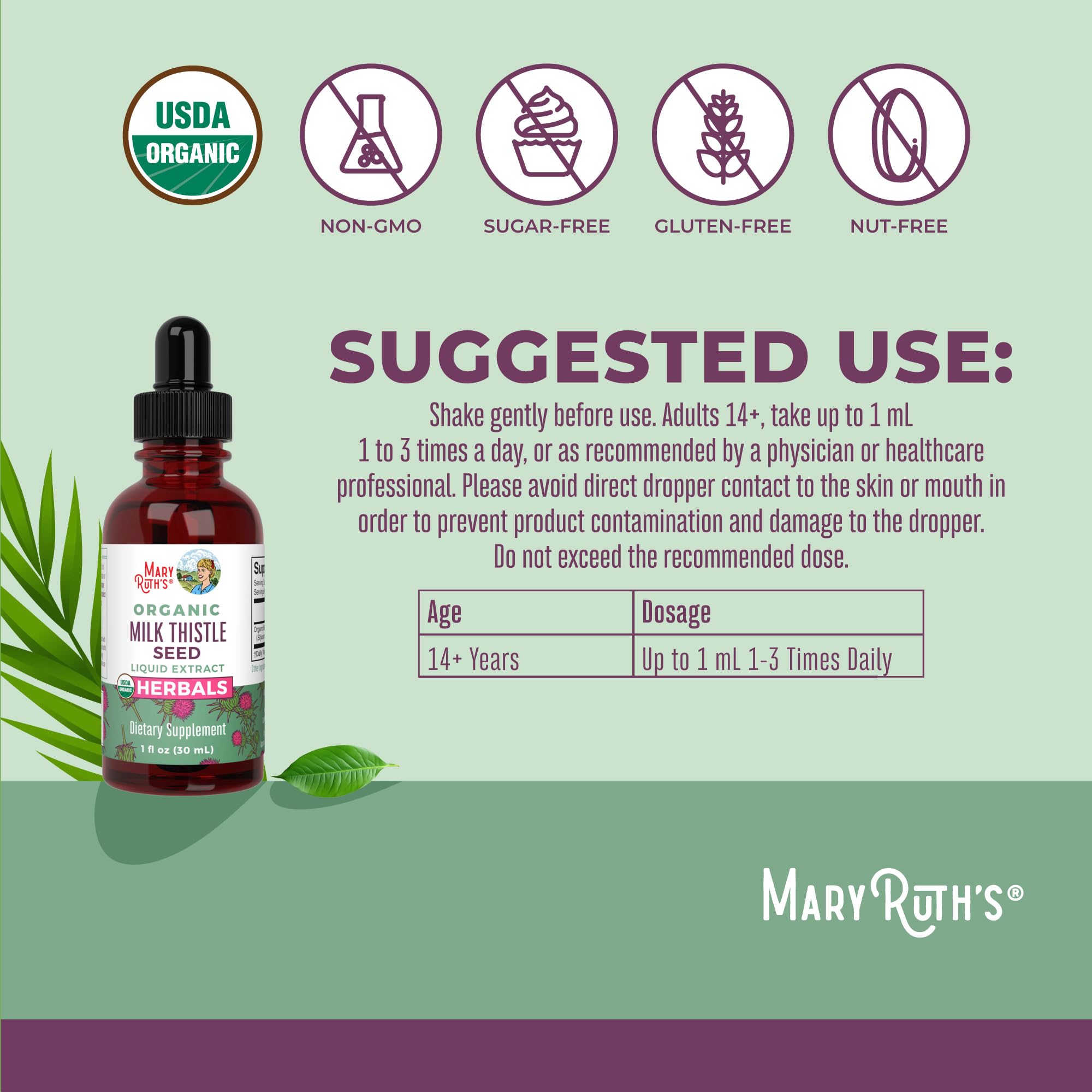 Alcohol-free tincture bottle ready for simple mixing with water