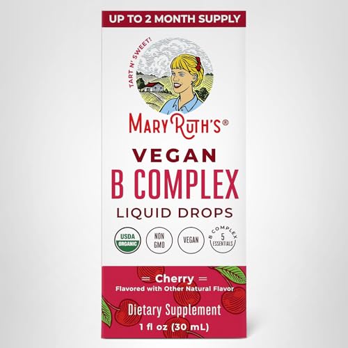 MaryRuth's B Complex bottle in smoothie or juice use.