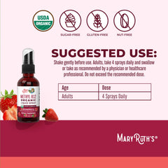 MARYRUTH'S B12 spray label closeup showing organic, vegan formulation.