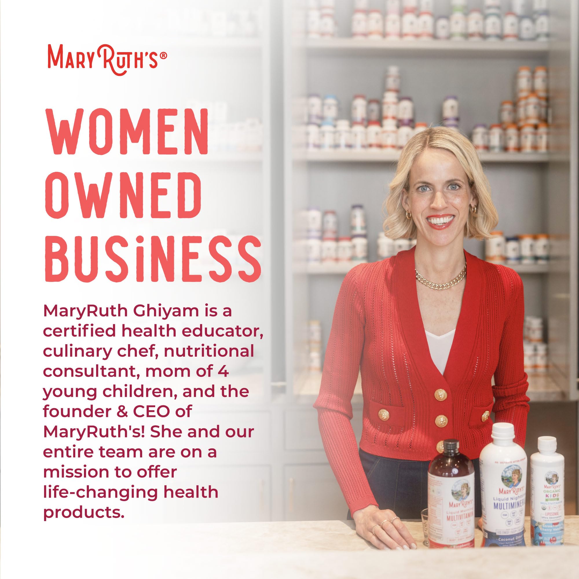 MARYRUTH'S B12 liquid spray under tongue use for fast absorption.