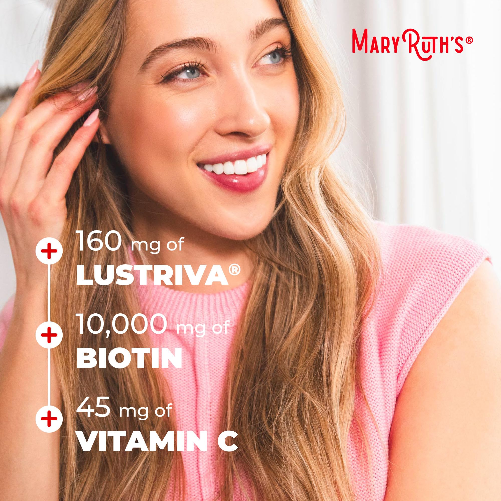 MaryRuth's biotin 10000mcg gummies label closeup