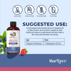 MARYRUTH'S bottle label highlights ingredients and plant-based certifications for mom and baby.