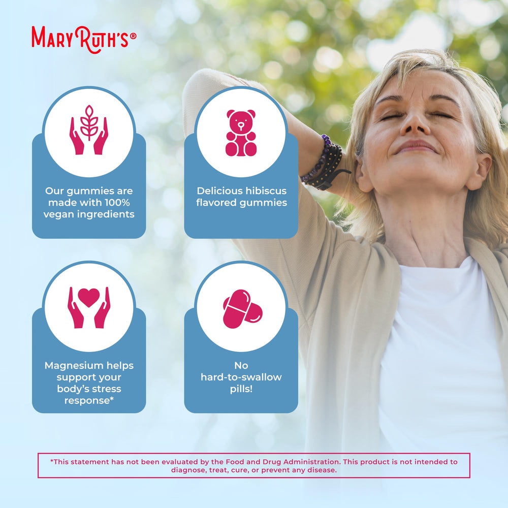 MaryRuth's Calm Magnesium Gummies are Non-GMO and dairy-free for inclusive choices.