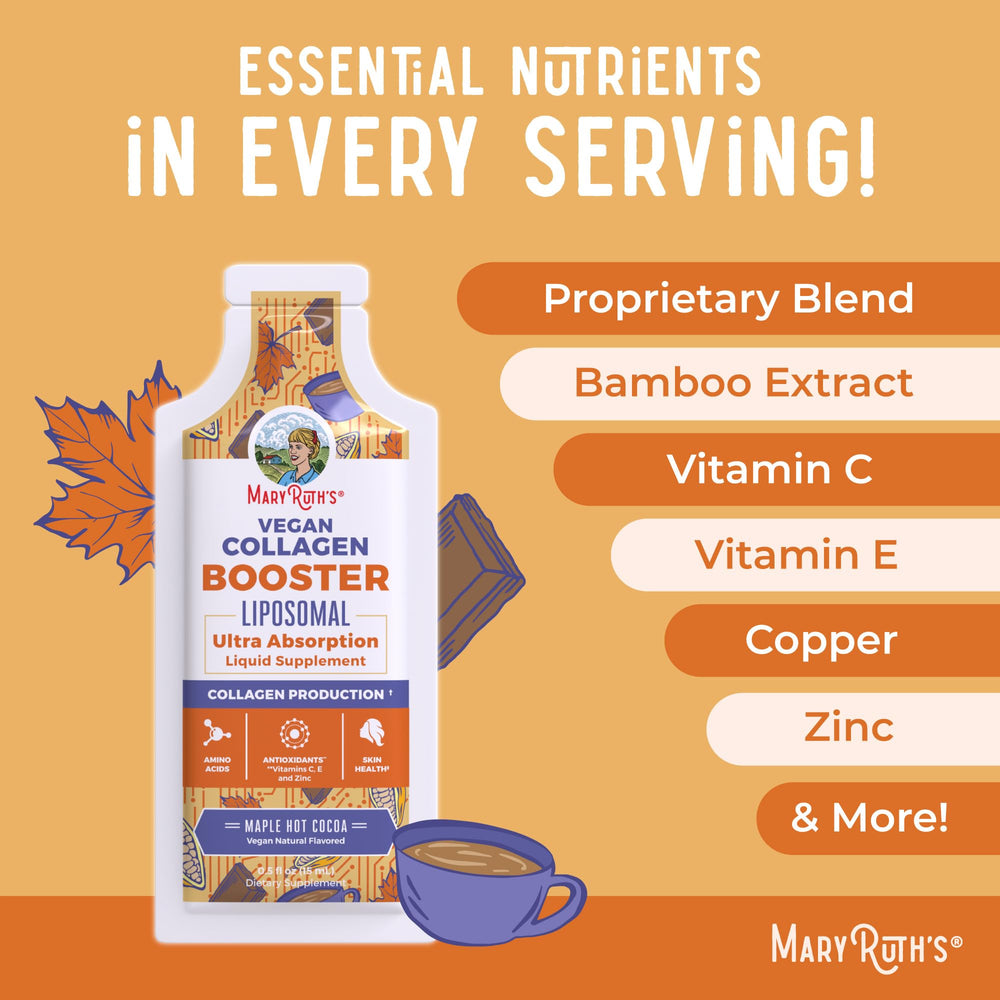 Maple hot cocoa flavor closeup of MaryRuth's Collagen Booster Liposomal