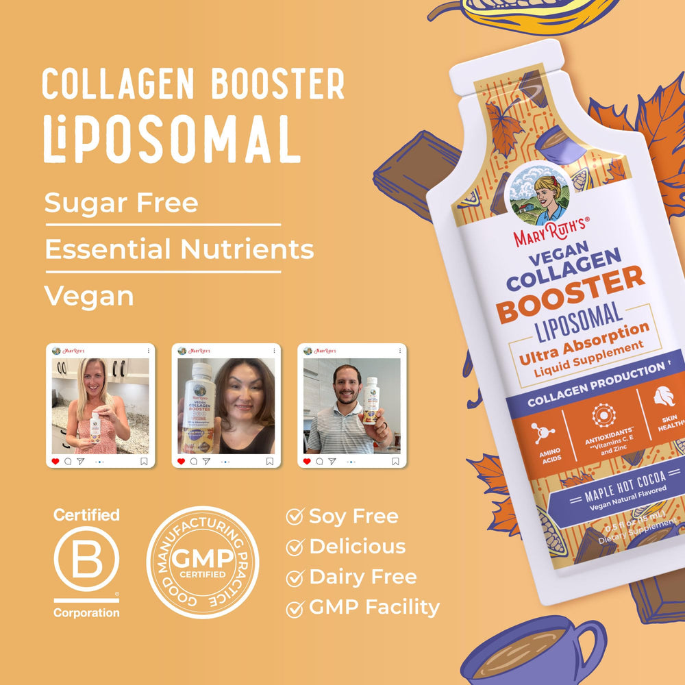 Pour action of MaryRuth's Collagen Booster Liposomal for a quick mix