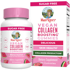 MaryRuth's Collagen Boosting Gummies bottle showing vegan formula for daily skin support