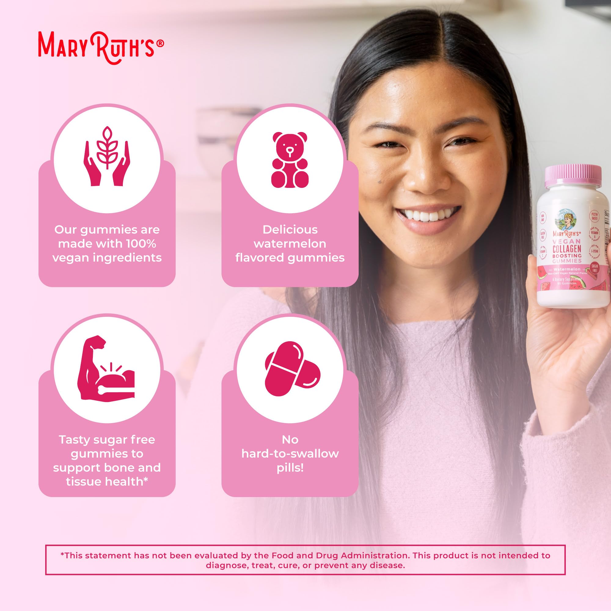 MaryRuth's Collagen Boosting Gummies vitamin A and C emphasis for skin health