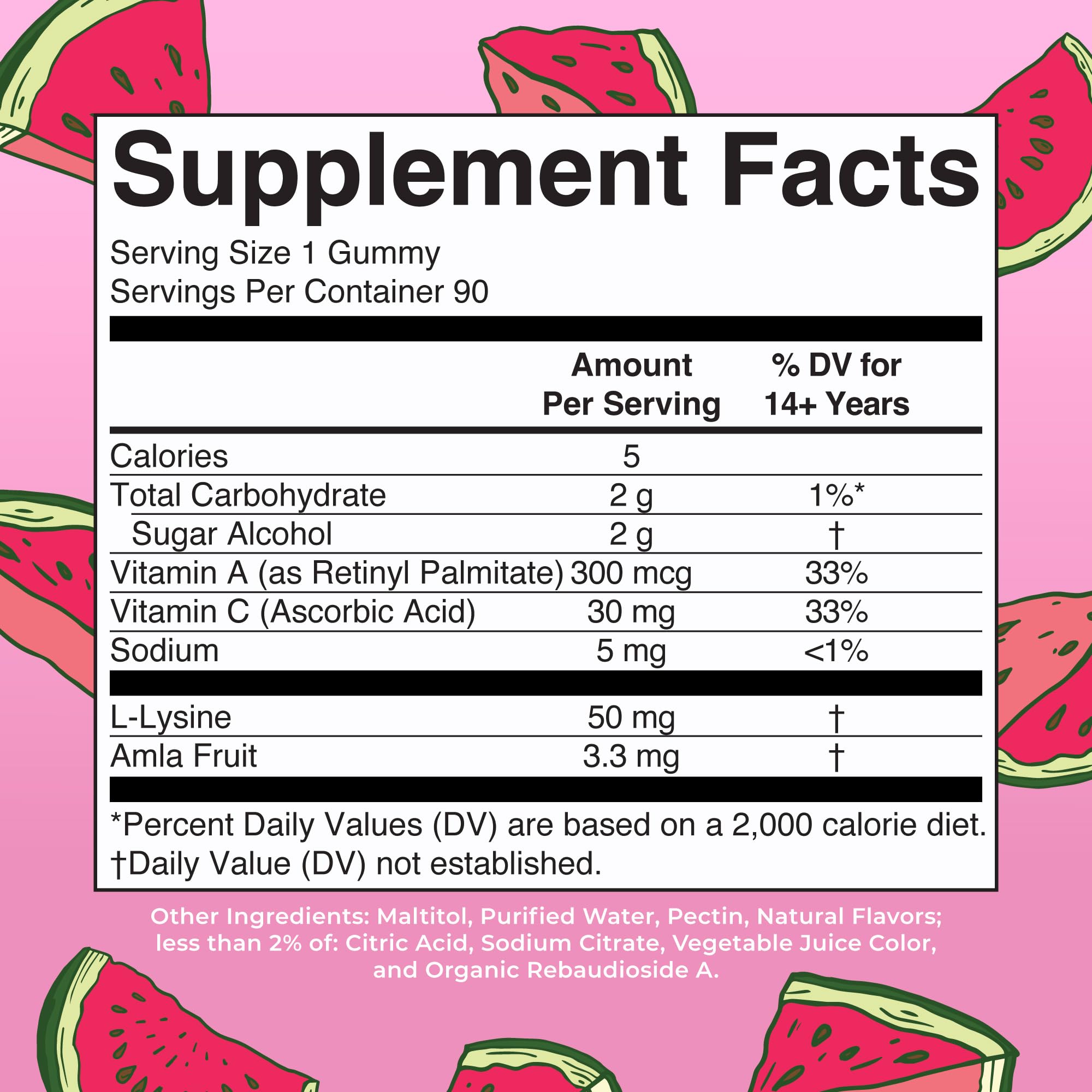 MaryRuth's Collagen Boosting Gummies label highlights lysine, amla and vitamins for collagen-friendly nutrition