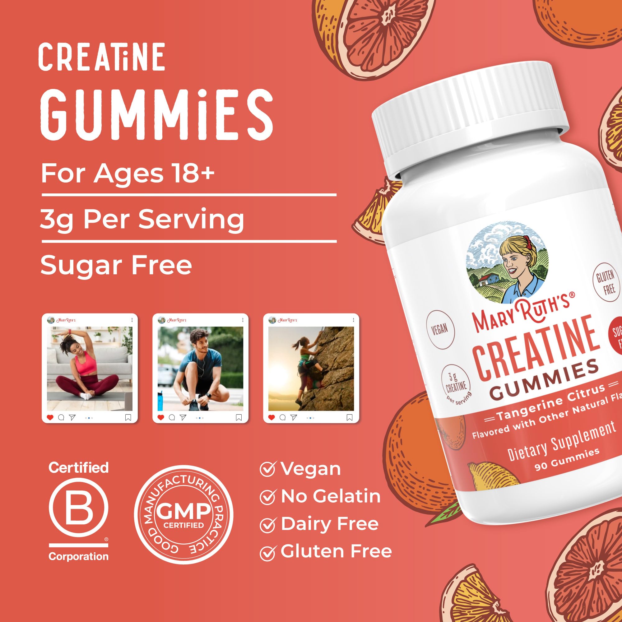GMP-certified facility badge appears on MaryRuth's packaging for quality.