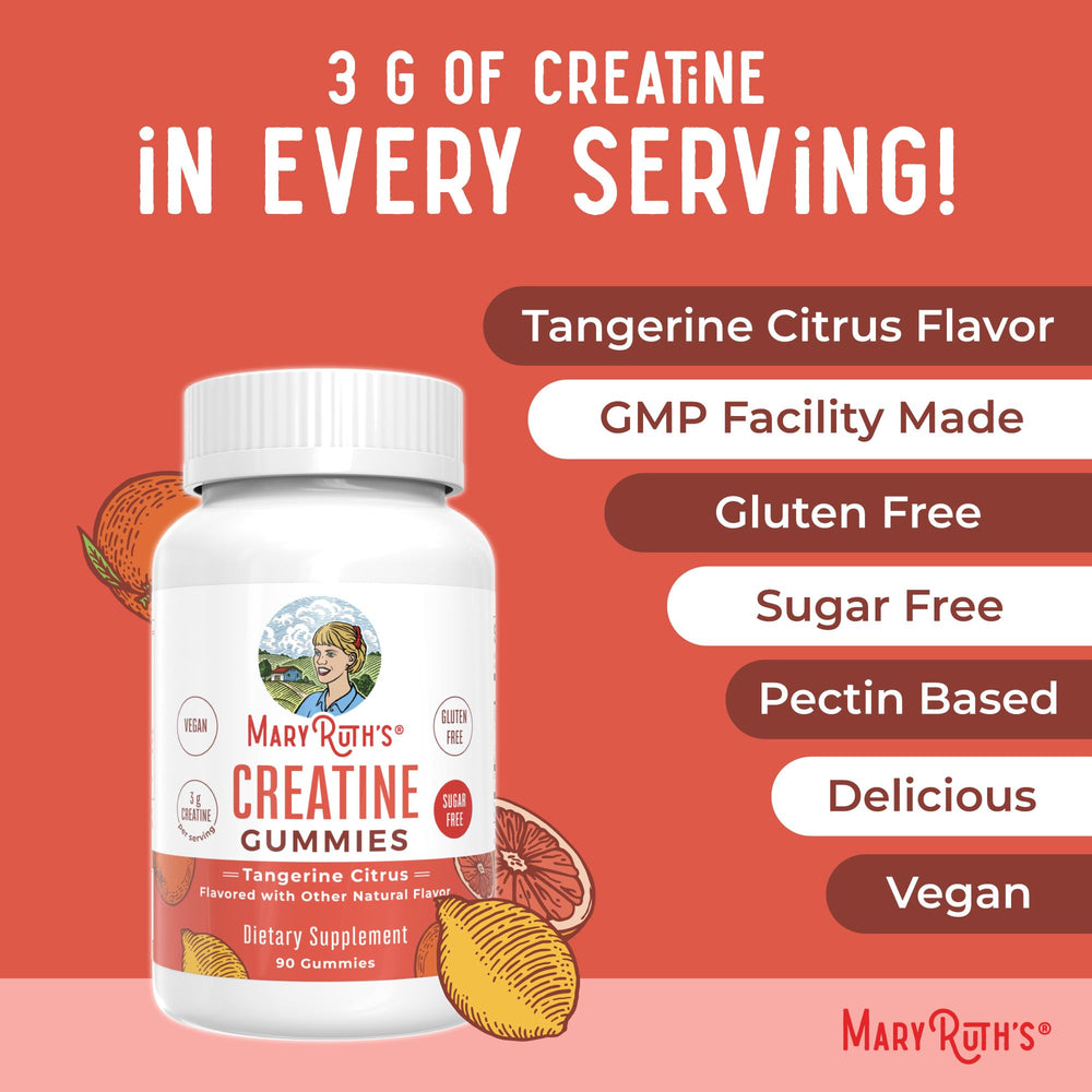 Gummies with orange hue convey flavorful, convenient daily creatine intake.