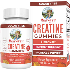 MaryRuth's Creatine Gummies bottle shows tangerine flavor for easy pre-workout fueling.