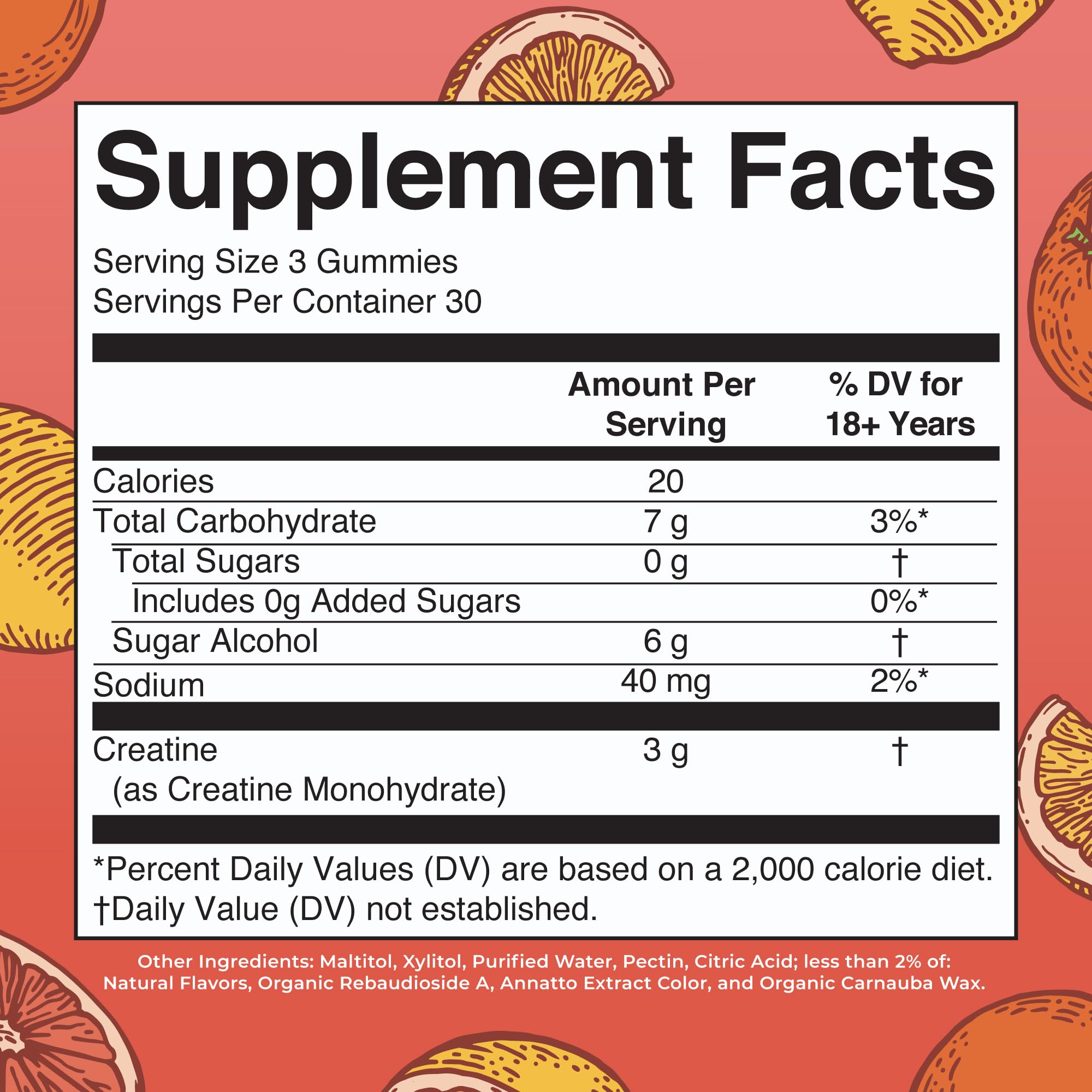 Close-up of MaryRuth's Creatine Gummies highlights sugar-free formula for daily use.