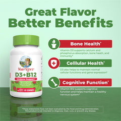 Raspberry gummy close-up emphasizing vitamin D3 and B12 benefits in a tasty bite