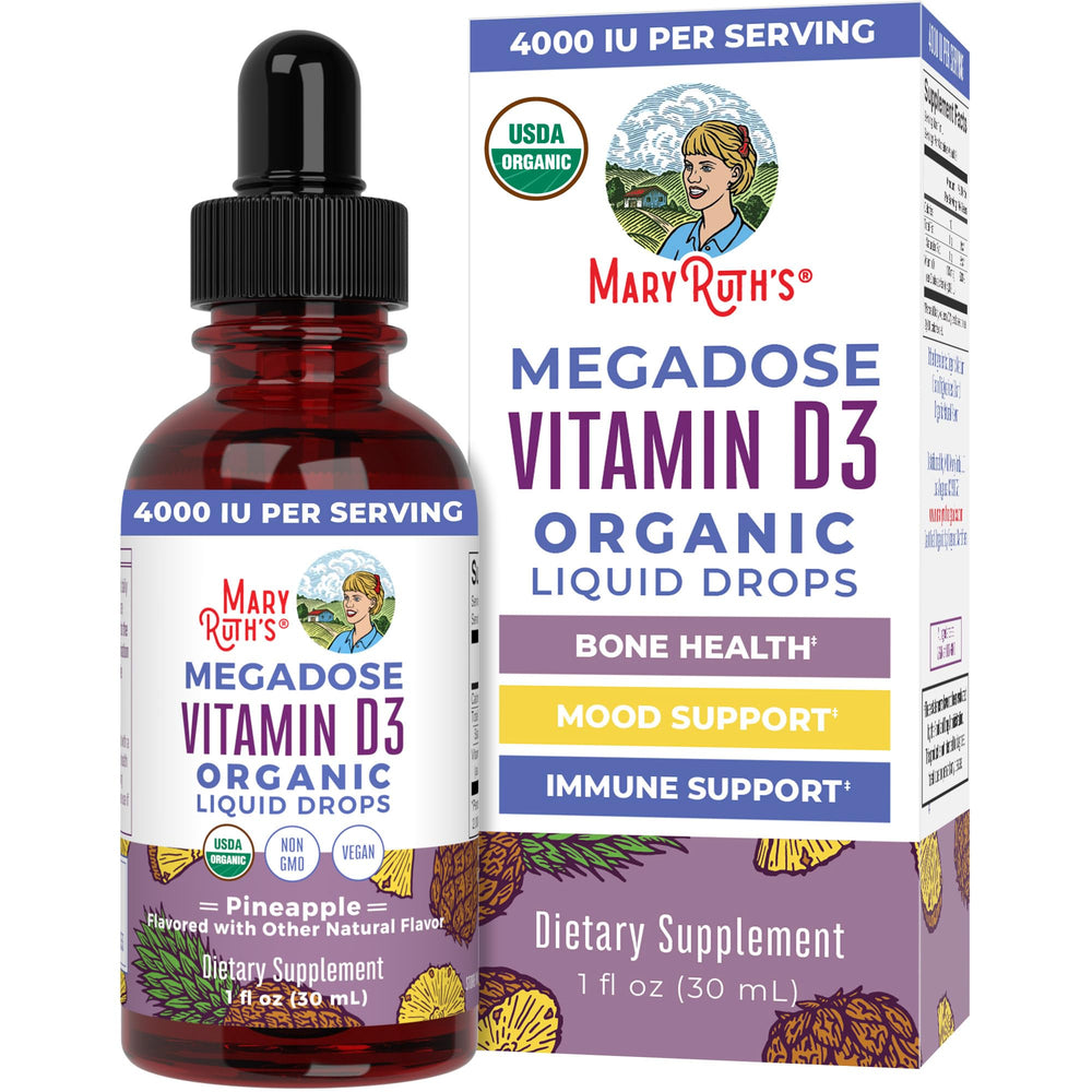 MaryRuth's Vitamin D3 drops bottle front for easy daily immune support