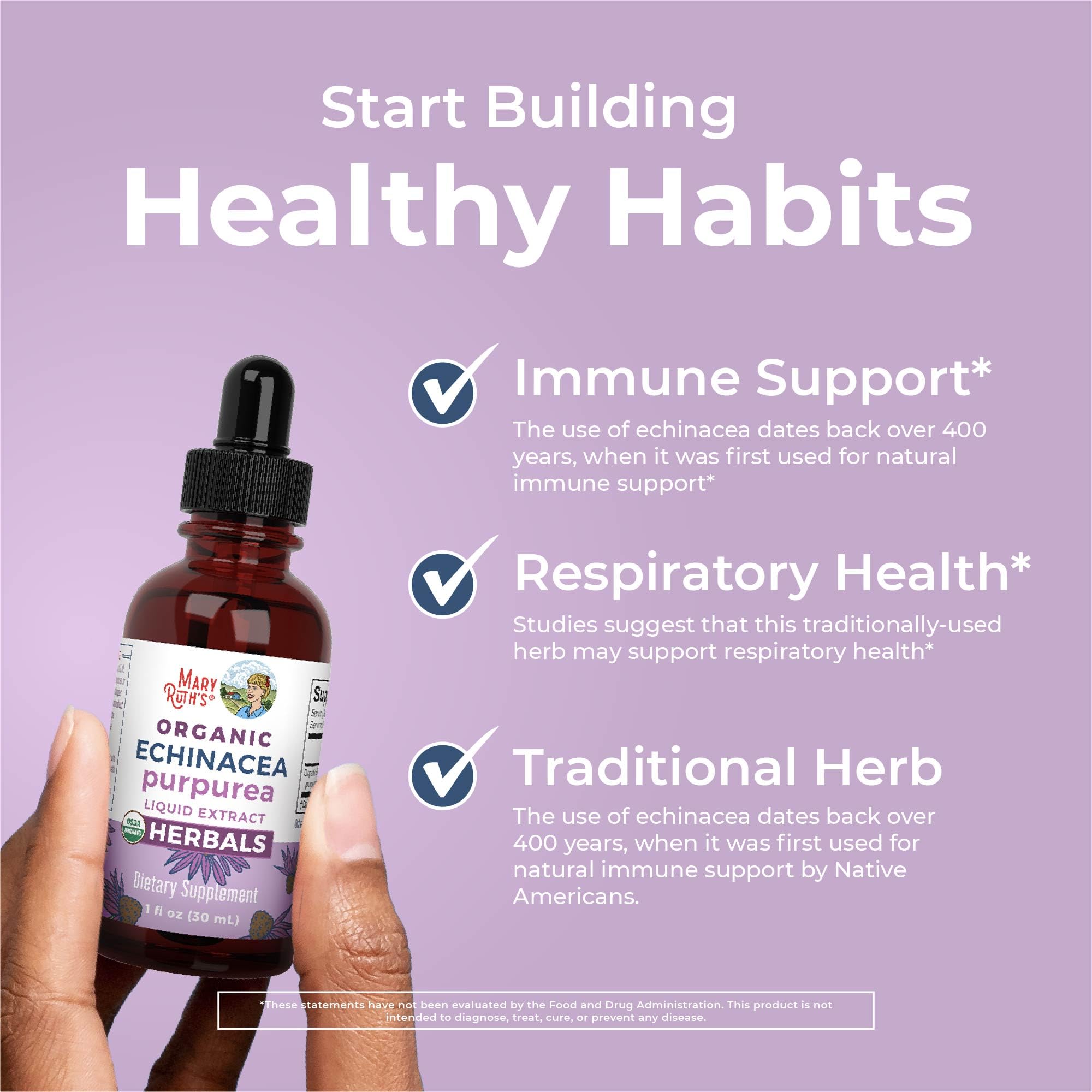 MaryRuth's Organics echinacea liquid measuring drops for flexible daily use