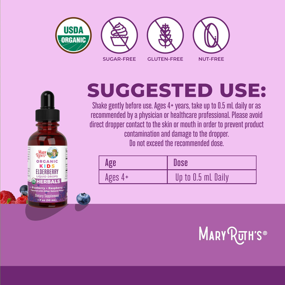MARYRUTH'S Kids Elderberry Drops added to water for easy mixing.