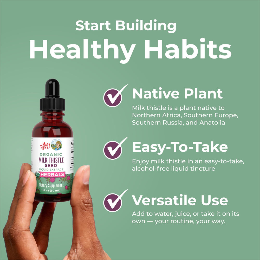 Gluten-free MaryRuth's milk thistle drops packaging on shelf
