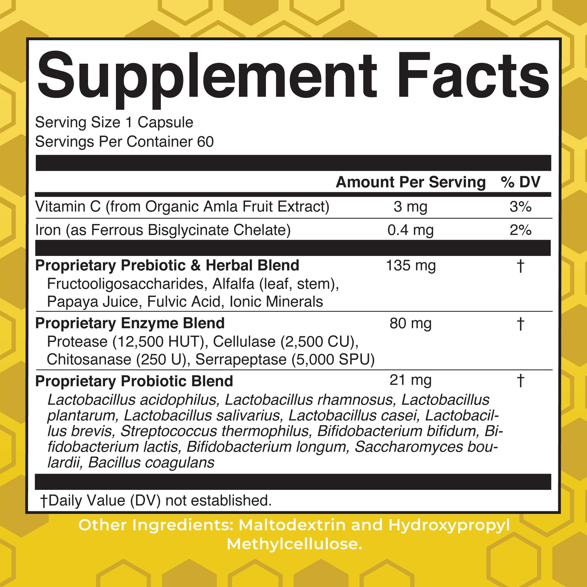 MaryRuth's Gut Flora Health+ Enzymes capsules close-up for everyday use