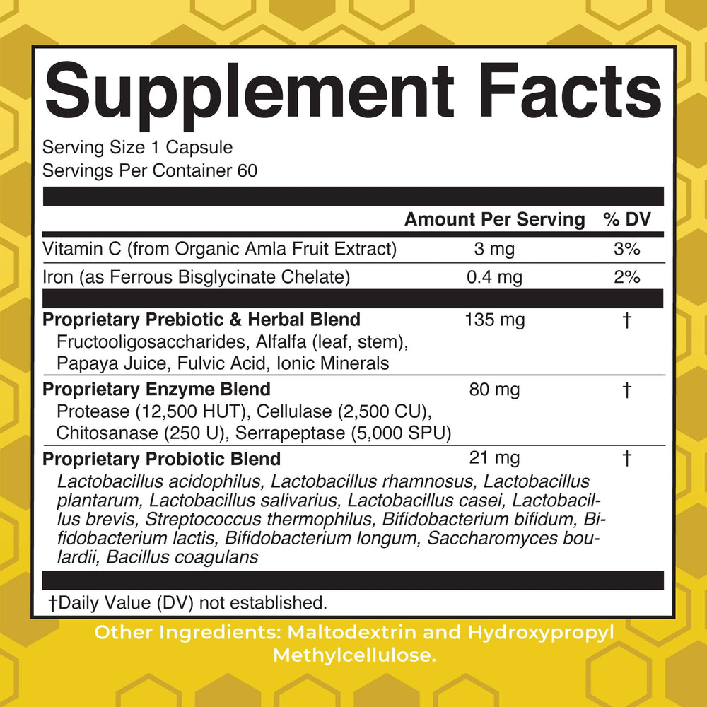 MaryRuth's Gut Flora Health+ Enzymes capsules close-up for everyday use