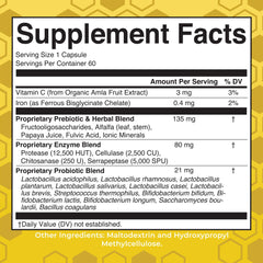 MaryRuth's Gut Flora Health+ Enzymes capsules close-up for everyday use