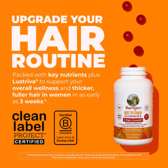 MaryRuth's hair growth gummies bottle side showing label