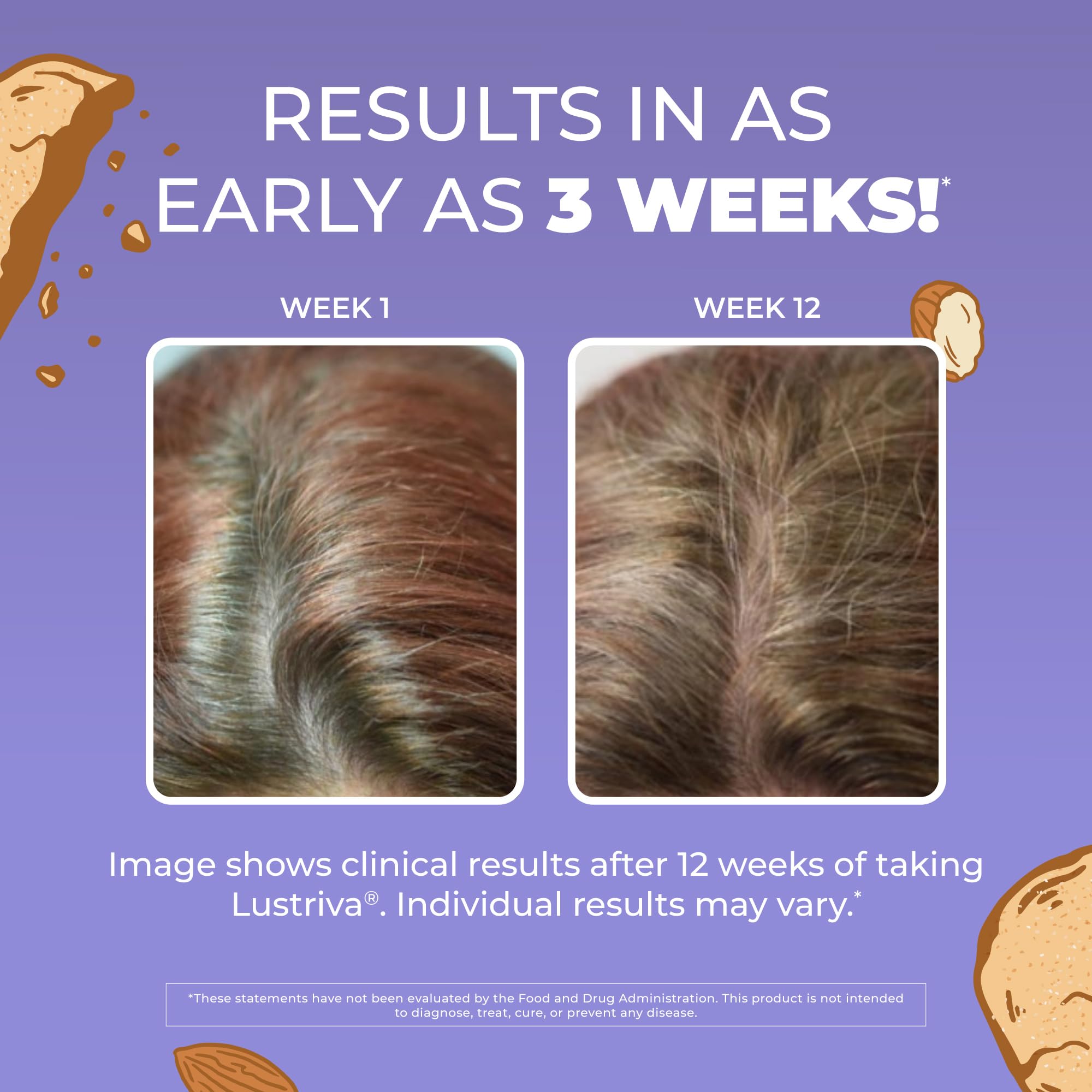 MaryRuth's Hair Growth Max ingredients label featuring Lustriva and biotin blend