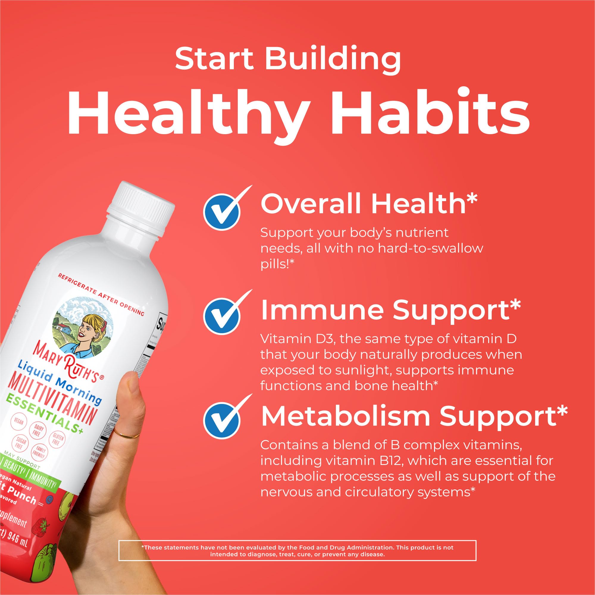 MaryRuth's immune support mix with Vitamin C and D3 for daily resilience