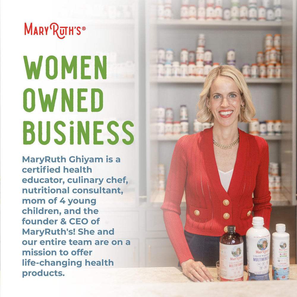 Empty MaryRuth's bottle implying ongoing use of a trusted calming supplement.