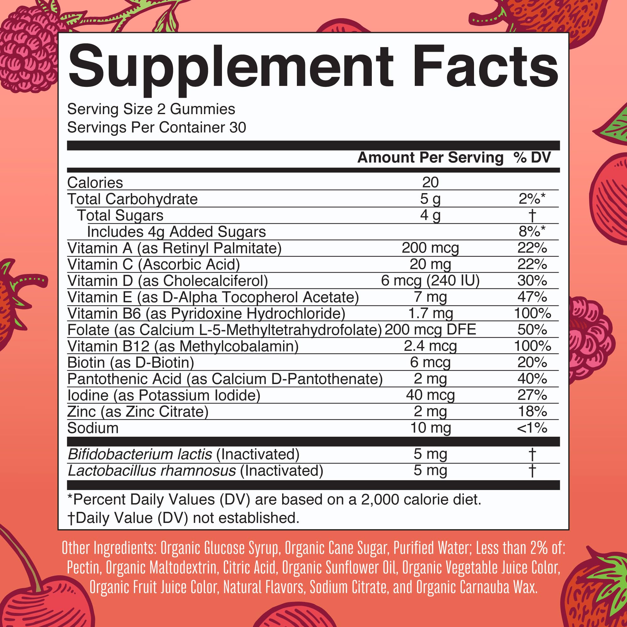 MARYRUTH'S Kids multivitamin gummies cherry bottle provides immune supporting vitamins in a kid friendly chew