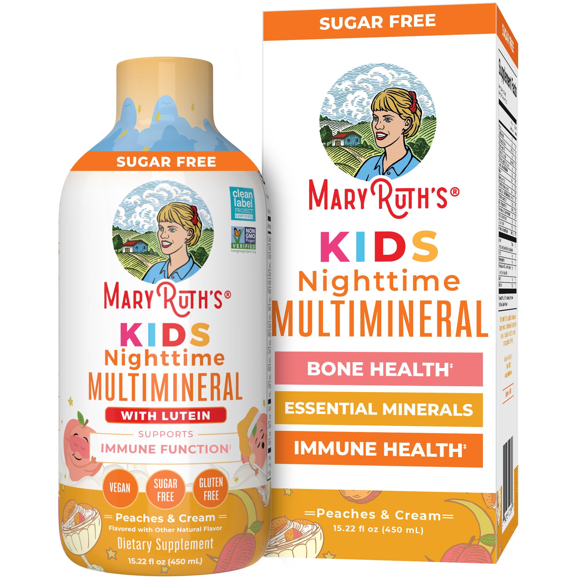 MaryRuth's Kids Nighttime Multimineral bottle shown for nightly minerals supporting bone health