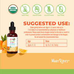 MARYRUTH'S drops poured into juice for tasty, kid-friendly vitamin C intake.